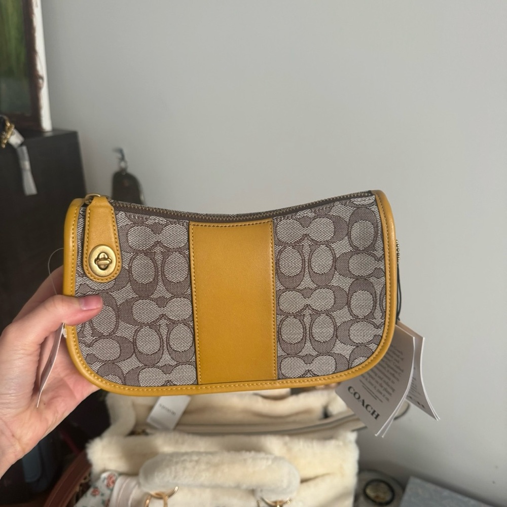 Coach Mustard Jacquard Swinger NWT